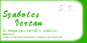 szabolcs vertan business card